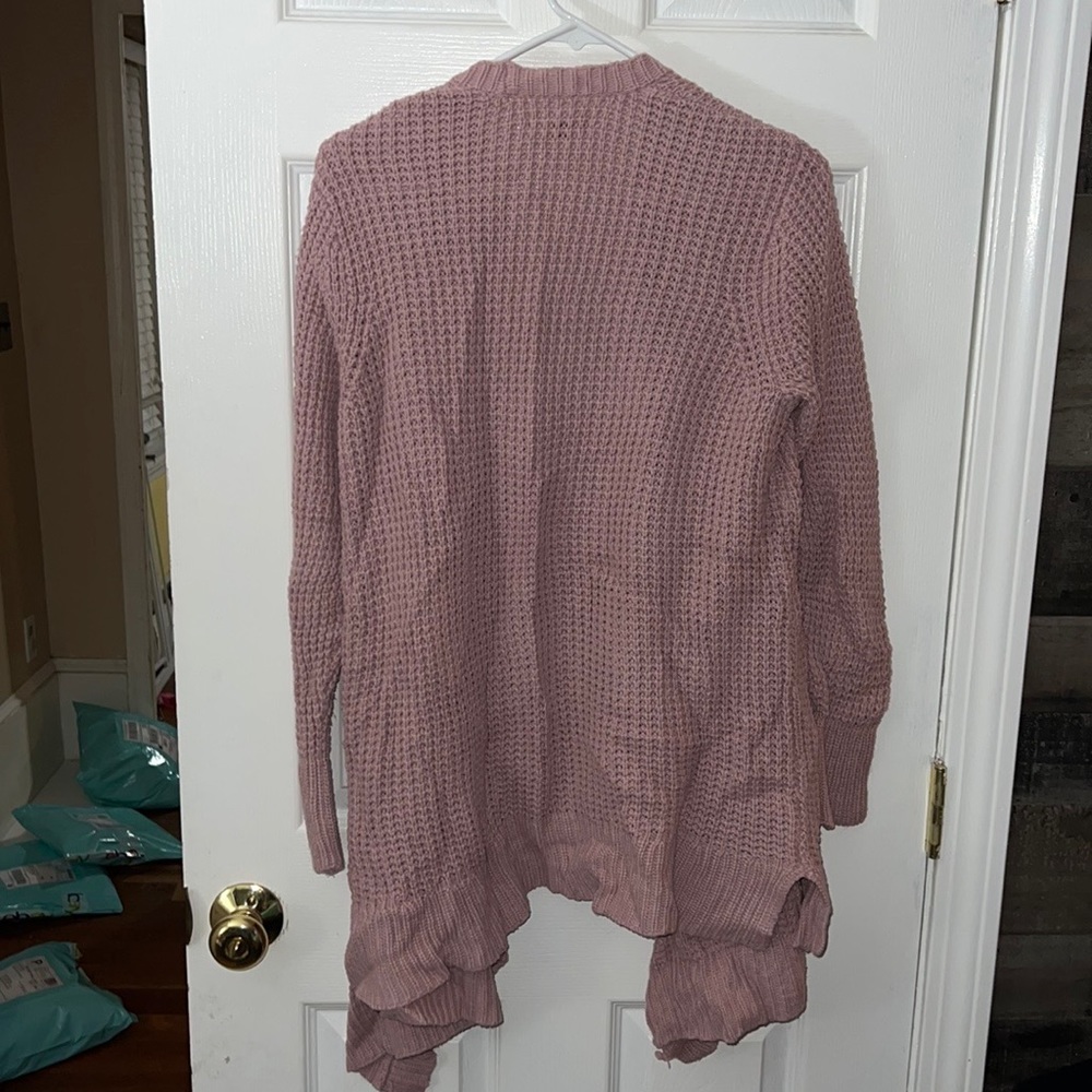 American Eagle Dusty Pink Knit Waterfall Cardigan Size Medium - Picture 7 of 7